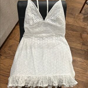 MINKPINK White Backless Eyelet Dress